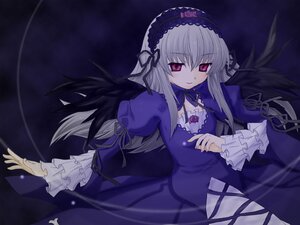 Rating: Safe Score: 0 Tags: 1girl black_wings cross-laced_clothes detached_collar dress flower frilled_sleeves frills hairband image juliet_sleeves lolita_hairband long_hair long_sleeves looking_at_viewer pink_eyes puffy_sleeves red_eyes ribbon rose silver_hair solo suigintou wings User: admin