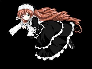 Rating: Safe Score: 0 Tags: 1girl brown_hair dress drill_hair frills full_body green_eyes hat heterochromia image long_hair long_sleeves looking_at_viewer red_eyes solo suiseiseki transparent_background very_long_hair white_legwear User: admin