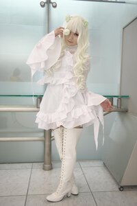 Rating: Safe Score: 0 Tags: 1girl blonde_hair boots dress flower frills full_body indoors kirakishou long_hair solo standing tiles white_dress User: admin