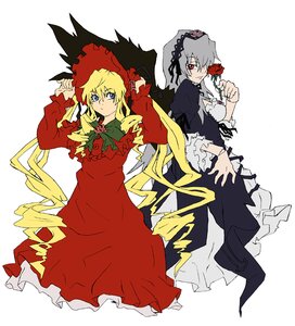 Rating: Safe Score: 0 Tags: 2girls black_dress blonde_hair blue_eyes bonnet bow dress drill_hair flower frilled_sleeves frills image long_hair long_sleeves multiple_girls pair red_dress red_eyes rose shinku silver_hair simple_background suigintou very_long_hair white_background User: admin