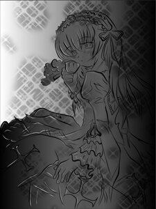 Rating: Safe Score: 0 Tags: 1girl auto_tagged dress frills greyscale hairband image lolita_hairband long_hair long_sleeves looking_at_viewer monochrome solo sparkle suigintou wings User: admin