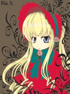 Rating: Safe Score: 0 Tags: 1girl blonde_hair blue_eyes bonnet bow bowtie brown_background capelet dress drill_hair flower image long_hair long_sleeves looking_at_viewer pink_flower pink_rose red_capelet rose shinku simple_background solo upper_body User: admin