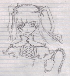 Rating: Safe Score: 0 Tags: 1girl auto_tagged dress hair_ornament image kirakishou long_hair looking_at_viewer monochrome sketch solo traditional_media umbrella User: admin