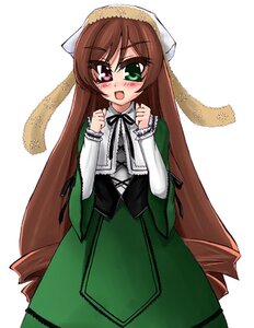 Rating: Safe Score: 0 Tags: 1girl :d blush brown_hair dress frills green_dress green_eyes head_scarf heterochromia image long_hair long_sleeves looking_at_viewer open_mouth red_eyes simple_background smile solo suiseiseki twin_drills very_long_hair white_background User: admin