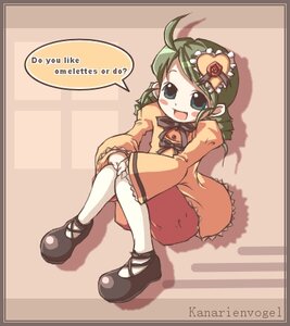 Rating: Safe Score: 0 Tags: 1girl :d ahoge blush border dress full_body green_hair image kanaria long_sleeves looking_at_viewer mary_janes open_mouth orange_dress pantyhose shoes sitting smile solo striped white_legwear User: admin