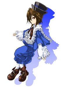 Rating: Safe Score: 0 Tags: 1girl boots brown_hair capelet frills full_body hat image long_sleeves red_eyes short_hair solo souseiseki top_hat white_legwear User: admin