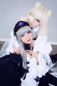 Rating: Safe Score: 0 Tags: 2girls bangs dress flower frills hairband lips lolita_fashion long_hair long_sleeves looking_at_viewer multiple_cosplay multiple_girls red_lips rose silver_hair suigintou tagme white_flower white_rose User: admin