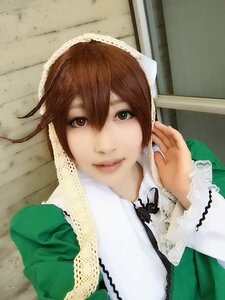 Rating: Safe Score: 0 Tags: 1girl bangs brown_hair closed_mouth green_dress lips long_sleeves looking_at_viewer solo suiseiseki upper_body User: admin