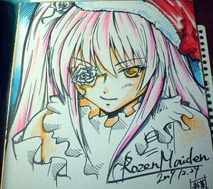 Rating: Safe Score: 0 Tags: 1girl flower image kaname_madoka kirakishou long_hair marker_(medium) photo pink_hair rose shikishi signature smile solo traditional_media ultimate_madoka yellow_eyes User: admin