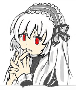 Rating: Safe Score: 0 Tags: 1girl bangs black_ribbon dress eyebrows_visible_through_hair frills hairband image long_hair long_sleeves red_eyes simple_background solo suigintou upper_body white_background User: admin