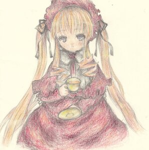 Rating: Safe Score: 0 Tags: 1girl blonde_hair bonnet dress image long_hair long_sleeves looking_at_viewer shinku solo traditional_media twintails very_long_hair watercolor_(medium) User: admin