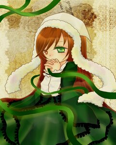 Rating: Safe Score: 0 Tags: 1girl brown_hair covering_mouth dress frills green_dress green_eyes hands_clasped heterochromia image long_hair long_sleeves own_hands_together red_eyes solo suiseiseki tears User: admin