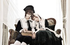 Rating: Safe Score: 0 Tags: brown_hair curtains hat instrument long_sleeves multiple_cosplay music piano playing_instrument ribbon sitting solo tagme white_legwear User: admin