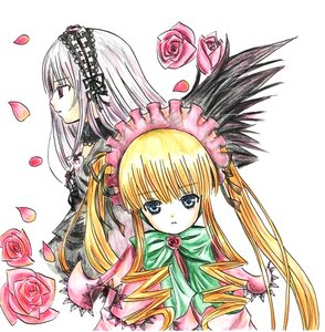 Rating: Safe Score: 0 Tags: 2girls blonde_hair blue_eyes dress flower hairband image long_hair long_sleeves marker_(medium) multiple_girls pair petals pink_flower pink_rose red_flower red_rose rose rose_petals shinku simple_background suigintou traditional_media twintails white_background User: admin