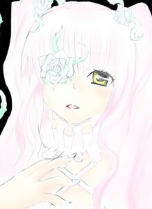 Rating: Safe Score: 0 Tags: 1girl bangs blush flower image kirakishou long_hair nail_polish pink_hair rose solo veil white_flower white_rose yellow_eyes User: admin