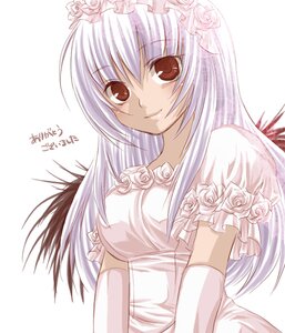 Rating: Safe Score: 0 Tags: 1girl dress elbow_gloves flower gloves image long_hair looking_at_viewer rose smile solo suigintou white_background white_flower white_rose User: admin