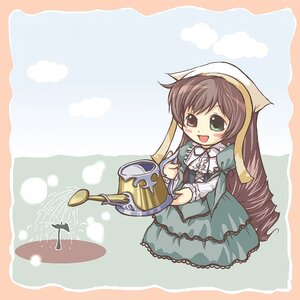 Rating: Safe Score: 0 Tags: 1girl :d brown_hair bug butterfly cloud dress frills green_dress green_eyes head_scarf heterochromia image insect long_hair long_sleeves open_mouth smile solo suiseiseki very_long_hair watering_can User: admin