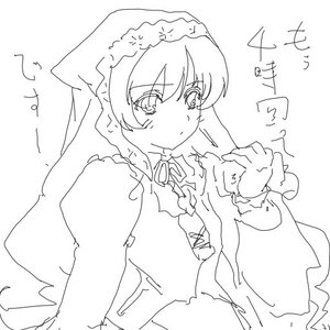 Rating: Safe Score: 0 Tags: 1girl bangs blush closed_mouth dress eyebrows_visible_through_hair frills greyscale hands_up image juliet_sleeves long_sleeves looking_at_viewer monochrome puffy_sleeves signature solo suiseiseki upper_body User: admin