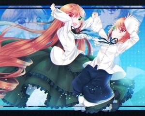 Rating: Safe Score: 0 Tags: 2girls :d arms_up auto_tagged dress frills green_eyes heterochromia holding_hands image letterboxed long_hair long_sleeves lush multiple_girls open_mouth pair pantyhose red_eyes short_hair siblings sisters smile souseiseki suiseiseki twins very_long_hair User: admin