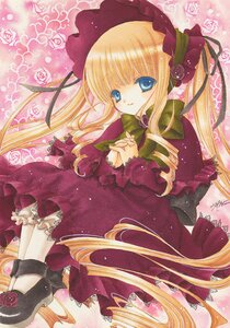 Rating: Safe Score: 0 Tags: 1girl auto_tagged blonde_hair blue_eyes bonnet bow capelet dress drill_hair flower frills image long_hair long_sleeves looking_at_viewer pink_flower pink_rose red_capelet red_dress rose shinku shoes sitting smile solo twintails very_long_hair User: admin