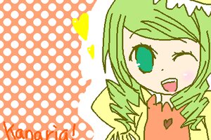 Rating: Safe Score: 0 Tags: 1girl bangs blush eyebrows_visible_through_hair green_eyes green_hair halftone halftone_background heart image kanaria looking_at_viewer one_eye_closed open_mouth polka_dot polka_dot_background smile solo upper_body User: admin