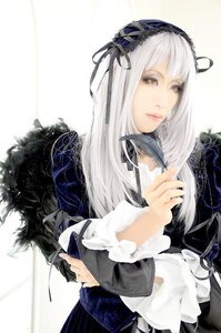 Rating: Safe Score: 0 Tags: 1girl bangs black_ribbon closed_mouth frills gothic_lolita hairband lolita_fashion long_hair long_sleeves looking_at_viewer ribbon rose silver_hair solo suigintou white_hair User: admin