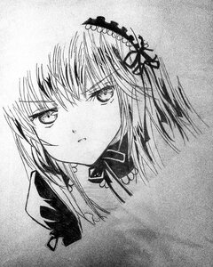 Rating: Safe Score: 0 Tags: 1girl bangs closed_mouth eyebrows_visible_through_hair greyscale hair_between_eyes hair_ribbon hairband image looking_at_viewer monochrome ribbon solo suigintou User: admin