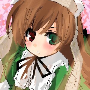 Rating: Safe Score: 0 Tags: 1girl bangs blush brown_hair dress green_dress hat head_scarf long_hair long_sleeves ribbon solo suiseiseki upper_body User: admin