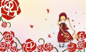 Rating: Safe Score: 0 Tags: 1girl blonde_hair bonnet dress flower green_eyes image long_hair petals pink_rose red_flower red_rose rose rose_petals shinku solo twintails User: admin