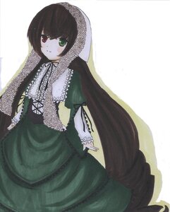 Rating: Safe Score: 0 Tags: 1girl bangs blush brown_hair dress frills green_dress green_eyes heterochromia image long_hair long_sleeves looking_at_viewer red_eyes ribbon solo suiseiseki very_long_hair User: admin