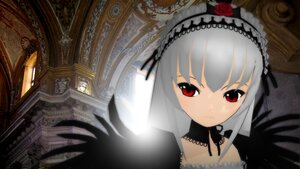 Rating: Safe Score: 0 Tags: 1girl bangs clock closed_mouth detached_collar dress flower frills hairband image lolita_hairband looking_at_viewer red_eyes rose silver_hair solo suigintou wings User: admin