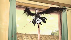 Rating: Safe Score: 0 Tags: 1girl black_dress black_wings curtains dress feathered_wings feathers image indoors long_sleeves looking_at_viewer solo standing suigintou window wings User: admin