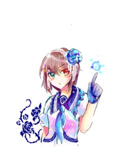 Rating: Safe Score: 0 Tags: 1girl blue_flower blue_rose brown_hair flower gloves hair_flower hair_ornament heterochromia image red_eyes rose short_hair solo souseiseki User: admin