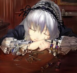 Rating: Safe Score: 0 Tags: 1girl antique_cannon cannon closed_eyes closed_mouth commentary_request frills gothic gothic_lolita hairband head_rest image knight lolita_fashion long_sleeves moruga photoshop_(medium) ribbon rose rozen_maiden silver_hair sleeping soldier solo suigintou toy User: admin