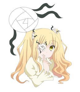 Rating: Safe Score: 0 Tags: 1girl bangs blonde_hair dress eyepatch hair_ornament image kirakishou long_hair long_sleeves simple_background solo striped striped_background two_side_up upper_body vertical_stripes white_background yellow_eyes User: admin