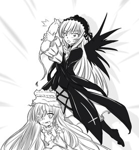 Rating: Safe Score: 0 Tags: 2girls blush dress frills greyscale hairband image kirakishou long_hair long_sleeves monochrome multiple_girls open_mouth pair suigintou very_long_hair wings User: admin