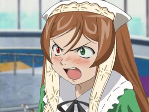 Rating: Safe Score: 0 Tags: 1girl blurry blush brown_hair depth_of_field green_eyes heterochromia image long_hair maid maid_headdress open_mouth red_eyes ribbon solo suiseiseki User: admin