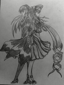 Rating: Safe Score: 0 Tags: 2girls back-to-back dress drill_hair full_body greyscale hat high_heels image long_hair monochrome multiple_girls pair pantyhose profile shinku shoes standing suigintou very_long_hair User: admin