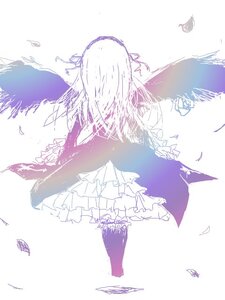 Rating: Safe Score: 0 Tags: 1girl bird dress facing_away feathered_wings feathers frilled_dress frills hair_ribbon hairband image long_hair long_sleeves ribbon solo striped striped_legwear suigintou thighhighs vertical_stripes white_background wings User: admin