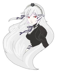 Rating: Safe Score: 0 Tags: 1girl black_ribbon dress flower hairband image long_hair long_sleeves looking_at_viewer neck_ribbon red_eyes ribbon rose simple_background solo striped suigintou upper_body white_background white_hair User: admin