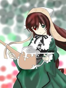 Rating: Safe Score: 0 Tags: 1girl brown_hair dress frills green_dress green_eyes head_scarf heterochromia image long_hair long_sleeves looking_at_viewer red_eyes solo suiseiseki watering_can User: admin