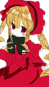 Rating: Safe Score: 0 Tags: 1girl blonde_hair blush bow dress image long_hair long_sleeves looking_at_viewer shinku simple_background sitting solo white_background User: admin