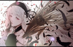 Rating: Safe Score: 0 Tags: 1girl bangs black_border black_feathers choker feathers flower frills hairband image letterboxed long_hair looking_at_viewer petals rose solo suigintou wings User: admin