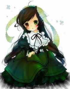 Rating: Safe Score: 0 Tags: 1girl :o blush brown_hair dress frills green_dress green_eyes heterochromia image long_hair long_sleeves looking_at_viewer red_eyes ribbon solo suiseiseki very_long_hair User: admin