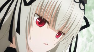 Rating: Safe Score: 3 Tags: 1girl bangs black_ribbon blush close-up hair_ribbon image long_hair looking_at_viewer red_eyes ribbon silver_hair solo suigintou User: admin