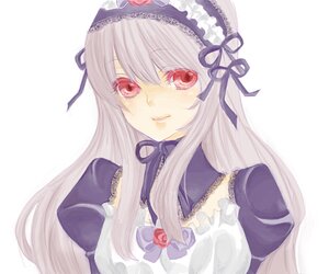 Rating: Safe Score: 0 Tags: 1girl closed_mouth dress flower frills hairband image long_hair long_sleeves looking_at_viewer puffy_sleeves red_eyes ribbon rose silver_hair simple_background smile solo suigintou upper_body white_background User: admin