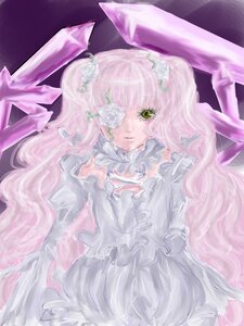 Rating: Safe Score: 0 Tags: 1girl dress eyepatch flower frills hair_ornament image kirakishou long_hair pink_hair rose solo traditional_media very_long_hair white_flower white_rose User: admin