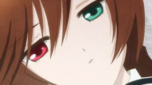 Rating: Safe Score: 0 Tags: 1girl brown_hair close-up eyebrows_visible_through_hair face hair_between_eyes image looking_at_viewer red_eyes simple_background solo suiseiseki white_background User: admin