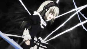 Rating: Safe Score: 0 Tags: 1girl black_dress dress frills hairband holding holding_weapon image lolita_hairband long_sleeves open_mouth puffy_sleeves red_eyes ribbon solo suigintou sword weapon wings User: admin