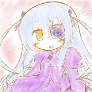 Rating: Safe Score: 0 Tags: 1girl barasuishou blue_rose blush dress eyepatch flower image long_hair long_sleeves looking_at_viewer open_mouth purple_dress rose solo suigintou very_long_hair User: admin